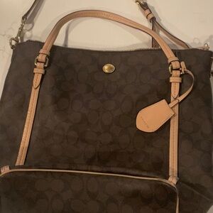 Coach Peyton Signature Convertible Shoulder Bag great condition some stains